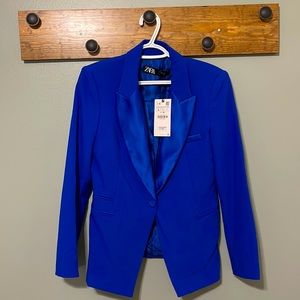 Blue ZARA fashion jacket/blazer